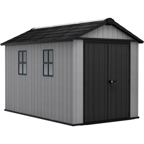 Abri de jardin en résine EVOTECH+, 350 x 230 cm, avec plancher et double porte, charge de neige de 150 kg/m², Newton Plus 7511/1175, gris, Keter (1/5)