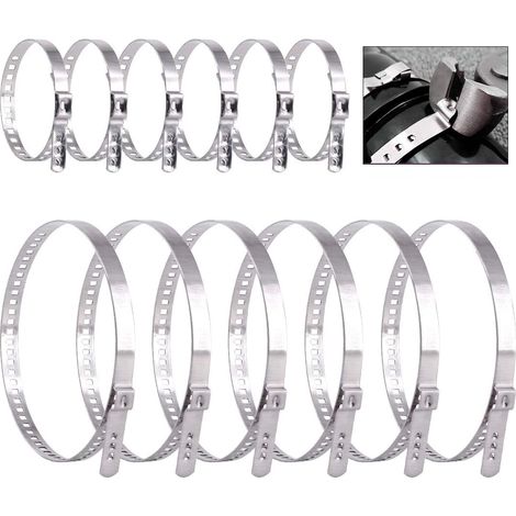 Lot de 20 colliers de serrage universels réglables en acier inoxydable pour coffre de voiture - 10 petits et 10 grands colliers de serrage universels et réglables en acier inoxydable