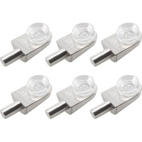 Support mural pour étagère en verre, 20 pièces taquets en alliage de zinc avec ventouse, fixations invisibles pour étagères, robustes et résistants, idéal pour montage sans perçage (1/4)