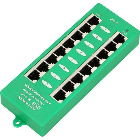 Extralink ACTIVE POE INJECTOR 8 PORT GIGABIT 802.3AT/AF MODE A - 1 Gbps - 8-Port Gigabit Ethernet 48 V (1/5)