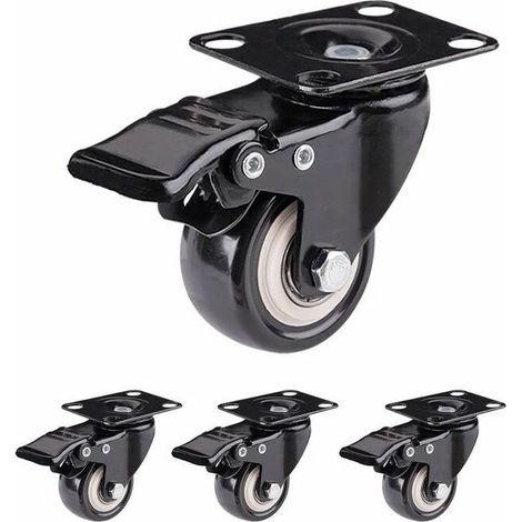 Schwerlast-Schwenkrollen mit Bremse, 50 mm Durchmesser, ideal für Möbeltransport und industrielle Handhabung. (1/4)