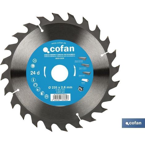 disco de sierra circular para madera ø235 x 2,8 x 30 mm, 24 dientes (1/5)