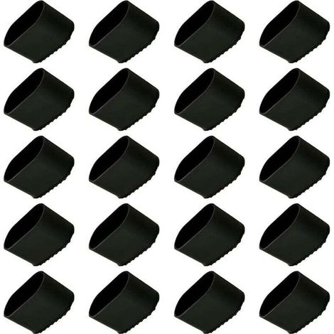 Capuchon de chaise, XU, 20 pièces Protection embouts pied, Chaise plastique, 40x20 pour tubes ovale KZQ - KZQ