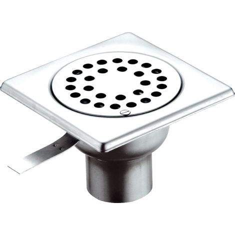 Piletta da pavimento sifonata in inox, cm 10x10 (1/3)