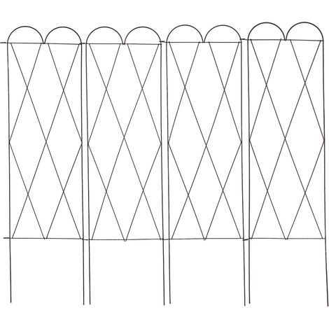 Set di 3 tralicci in metallo decorativo per piante rampicanti giardino 120 x 30 x 180 cm in acciaio ruggine 130010574