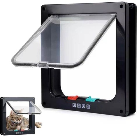 Cat Flap,Pet Door,Cat Door for Dogs,Cat Doors for Dogs and Kittens,Mounted on Metal,Glass,Brick or Thin Walls (1/5)