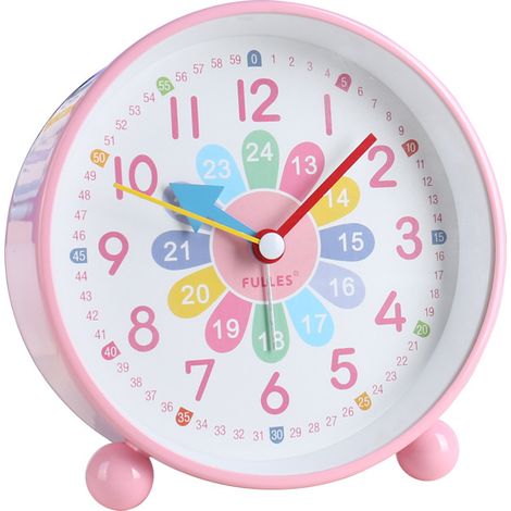 Réveil Numérique Enfants sans Tic-tac, Réveil d'apprentissage Silencieux Horloge Enfants Réveil Analogique Compact pour Garçons et Filles