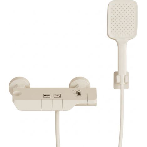 Robinet de douche simple pomme de douche ABS haute pression sortie cascade cachée crème blanche