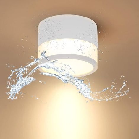 Spot LED de plafond 8 W en aluminium blanc chaud pour salle de bain, couloir, cuisine, diamètre 10 cm (1/5)