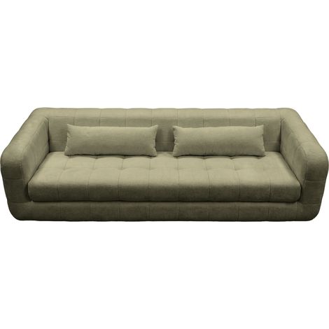ARLETTE - Canapé droit tissu chenille 4 places Vert (1/5)