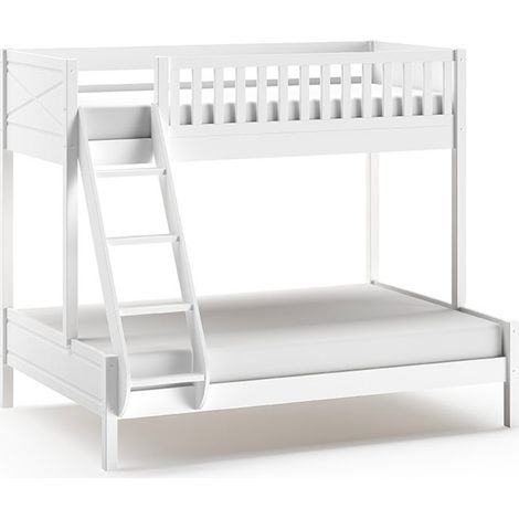 Letto a castello 90-140x200 con rete a doghe inclusa Vipack Scott Bianco