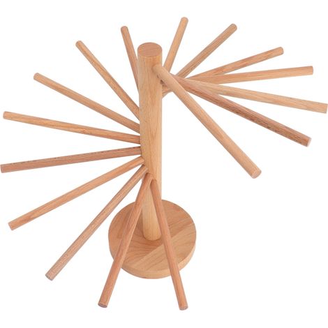 Séchoir à pâtes pliable à 18 barres en bois, support pour spaghettis, séchoir à pâtes et nouilles pour la cuisine (1/5)