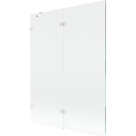 Mexen Lunar paroi de douche 2 volets gauche 130 x 150 cm, transparent, blanc - 897-130-100-20-00-L (1/5)