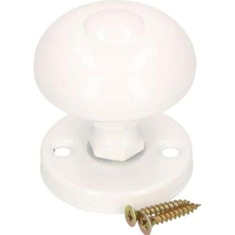 KOTARBAU® Pomello per porta Ø 55mm bianco verniciato a polvere maniglia porta impugnatura cancello (1/3)