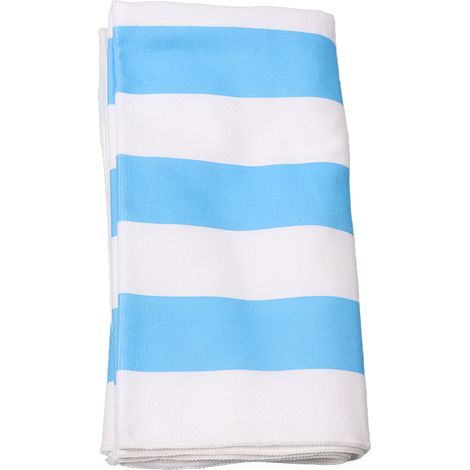 Serviette de plage en microfibre rayée, séchage rapide, douce et ultra-absorbante, 150 x 75 cm, bleue (1/5)