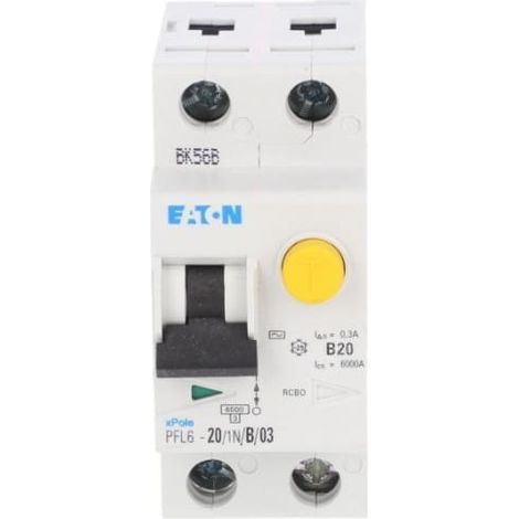 Interruptor diferencial 1P+N 20A 0.3A tipo AC PFL6-20/1N/B/03 286452
