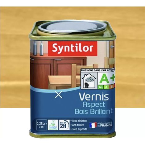 Vernis SYNTILOR Aspect Bois brillant Chêne Clair 0,25 L (1/2)