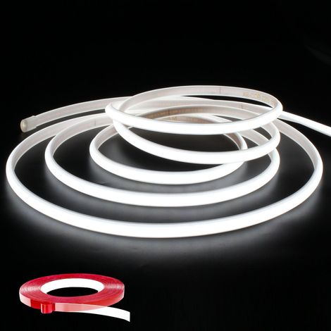 Ruban LED COB 220V, 2M Bandeaux LED Flexible DIY Bande Lumineuse IP65 Étanche Bande LED 6000K, 2M, Blanc Froid (1/5)