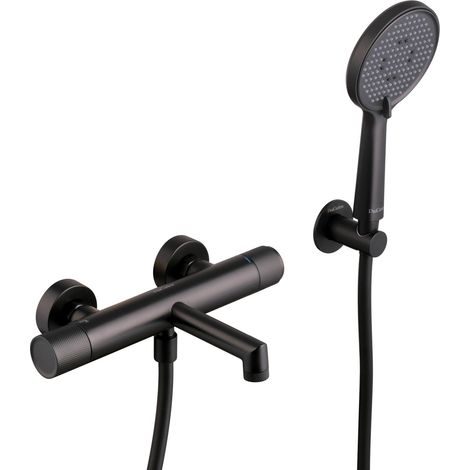 PaulGurkes Badewannenarmatur Matt-Schwarz mit Brause und Halter Komplett-Set Serie NOX (1/5)