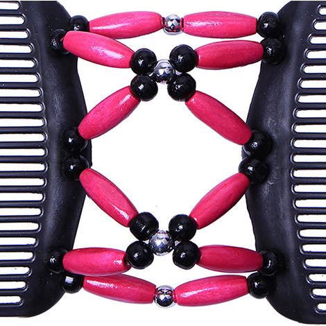 Lot de 2 peignes papillon en perles de bois synthétique, couleurs aléatoires, pinces à cheveux coulissantes pour femmes et filles (1/5)