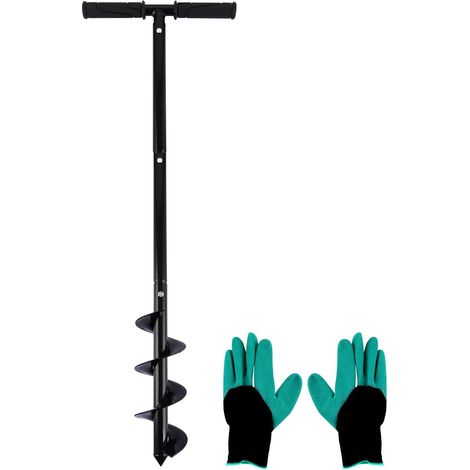 1 tarière manuelle de 60 à 85 cm, réglable, avec poignée antidérapante amovible, tarière pour visseuse sans fil, tarière de jardin pour pose de poteaux de clôture, plantation (1/5)