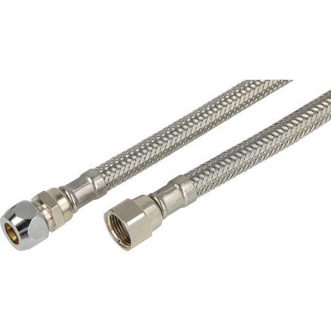 Flexible inox DN8 500 mm raccord Diam 10 mm x écrou 3/8''