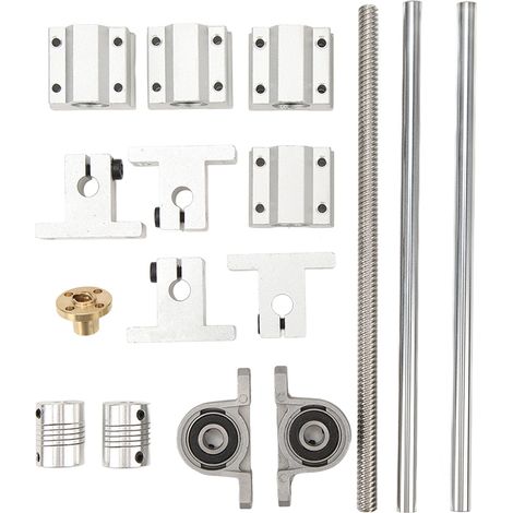 1 kit palier coulissant pour tige de mouvement linéaire, arbre T8x8, support SC8UU, bloc palier, accouplement flexible (1/5)