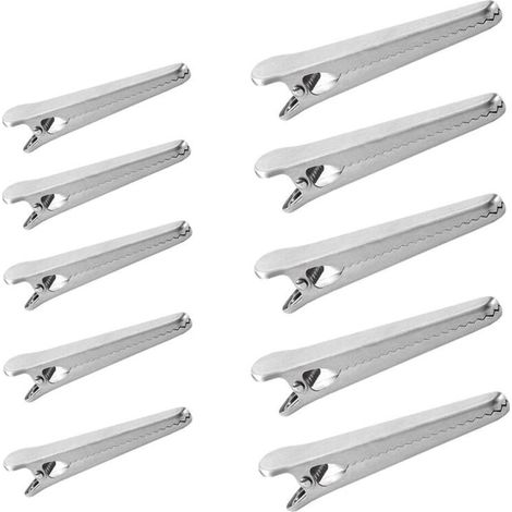Paquete de 10 clips de frescura, clips de cierre, clips de sellado, para cocina y hogar, para envasar dulces y snacks, 2 tamaños. (1/5)