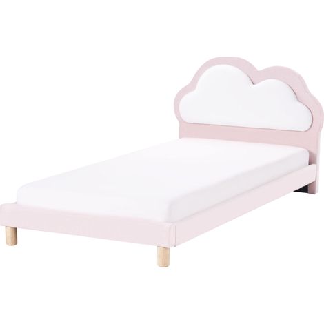 Kids Bed Cloud Velvet MAZOU 90 x 200 cm (EU Single) Pink