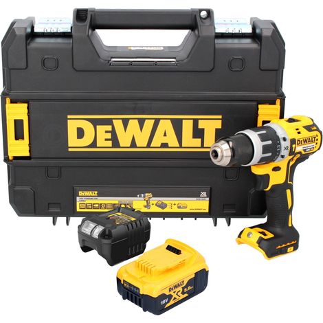 DeWALT DCD 796 M1 Taladro percutor inalámbrico sin escobillas XR 18 V en maletín TSTAK + 1x Batería DCB 182 4,0 Ah + Cargador DCB 115