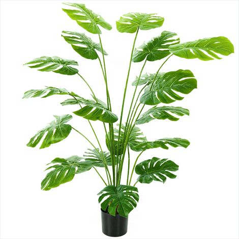 Plante artificielle Monstera deliciosa 150 cm avec pot ciment (1/5)