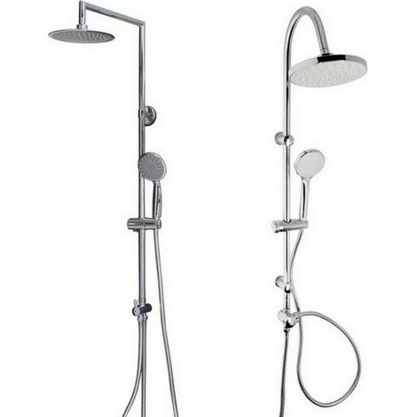 Bagno Italia Colonna doccia cromata con soffione e doccino estraibile mod02 (1/2)