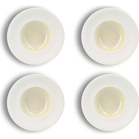 Lot de 4 assiettes gourmet en porcelaine 23cm, URUS