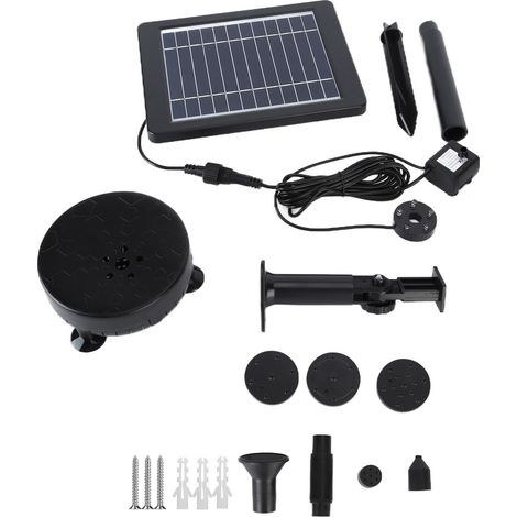 Bassins d'oiseaux avec fontaines LED sans fil, pompe solaire à démarrage rapide et stable pour décoration de jardin. (1/5)