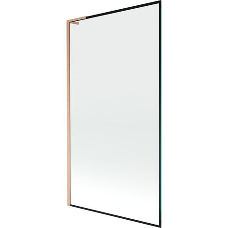Mexen Next L paratia per vasca da bagno a 1 anta 100 x 150 cm, cornice nera, rame spazzolato - 895-100-000-03-70-65 (1/5)