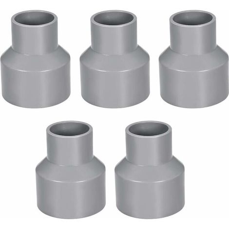 Bardusch-50mm x 32mm Réducteur Tuyau PVC Raccord Couplage Accouplement Moyeu Par Moyeu DWV Gris 5Pcs (1/3)