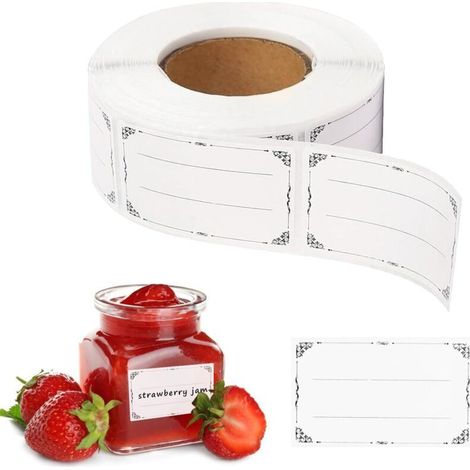 600 Etiquettes Autocollantes Bocaux,Autocollants Étiquettes Vierge,Etiquettes Autocollantes,Étiquettes Autocollantes Vierges Pour Bouteille,pour Bocaux,Enveloppe,Épices,Baking,Peut Écrire (3 x (1/4)