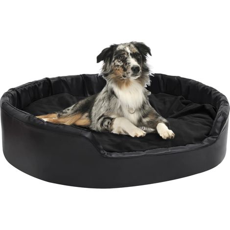 Panier pour chien noir 99x89x21 cm en peluche et simili cuir