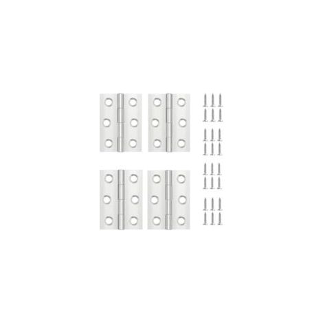 Juego de 4 bisagras para puertas, con tornillos, bisagra de acero inoxidable, bisagra oculta, bisagra plana, herrajes para muebles para puertas de armarios/puertas pequeñas/cajones/ventanas/pianos - C (1/4)