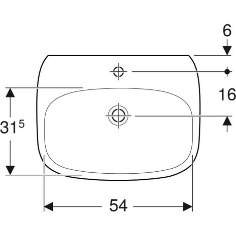 Wandwaschbecken 60 cm glänzend weiß - Geberit Fantasia - mit Kolonne