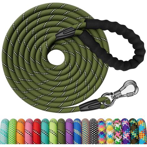 Dog Lead, 3M 5M 10M 15M 20M 25M 30M Dog Training Leash with Comfort Handle and Locking Carabiner, Heavy Duty Lead for Small, Medium and Large (1/5)