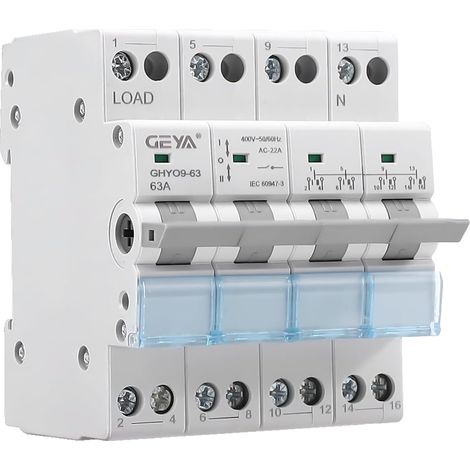 Manual Transfer Switch Dual Power Insulation Switch with Indicator DIN Rail Mount(4P-63A-400V) (1/5)