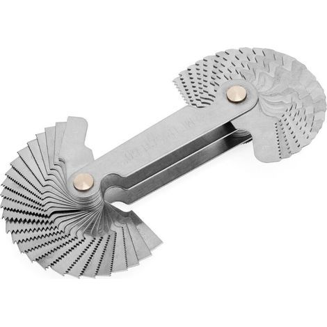 Stainless steel thread gauge – Metric 60° and Whitworth 55° threads – Measuring tool for precise tapping (1/5)