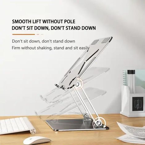 Faltbarer Laptopständer – Ergonomischer, höhenverstellbarer Desktop-Computerständer, faltbarer Metallständer, tragbarer Laptopständer, belüfteter Ständer (1/5)