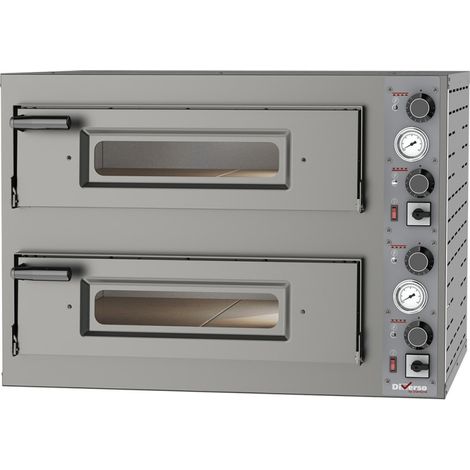 Four électrique triphasé 2 x 4 pizzas de 330 mm 2 chambres - Diverso