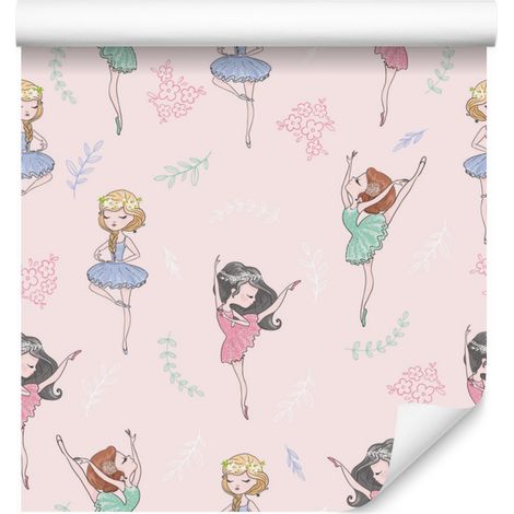 Papel pintado con flores y verde para salón y dormitorio, 50x1000 cm. (1/5)