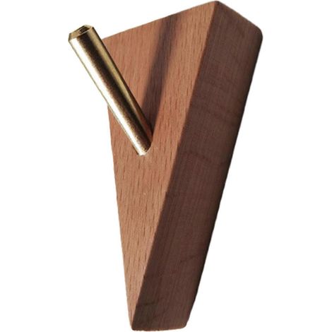 Dreieckiger Wandhaken aus Holz – Rustikaler Metallhaken – für Eingangsbereich und Schlafzimmer (1/5)