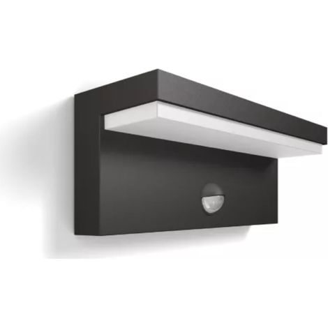 Philips myGarden - LED-Wandleuchte für den Außenbereich 22x8 cm, 4000 K, 4,5 W, mit Sensor, Anthrazit 915005378402 (1/2)