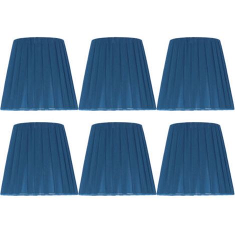 6 pièces abat-jour en tissu Simple moderne abat-jour pour cristal Clip sur lustre applique murale bleu (1/5)