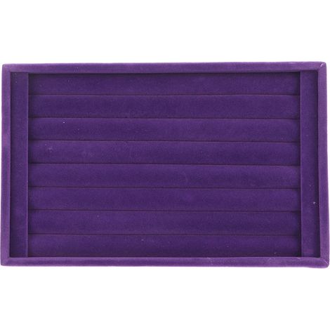 1 Organisateur de bagues, 7 emplacements, velours violet, plateau empilable, rangement bijoux, présentoir boucles d'oreilles（Q3 : Nouveaux produits pour le mois d'août） (1/5)